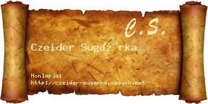Czeider Sugárka névjegykártya